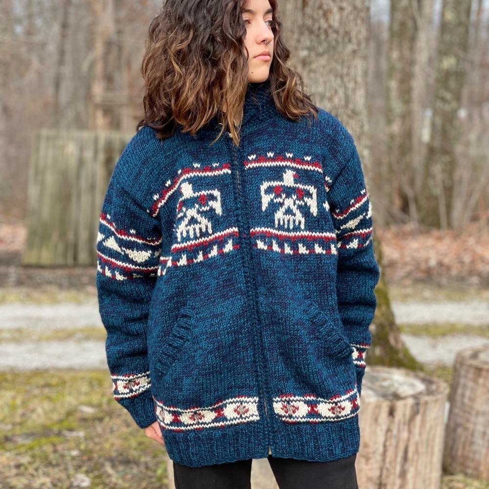 Laundromat Sundance Lost Horizons Eagle Sweater Women’s Small/Med Indigo Blue